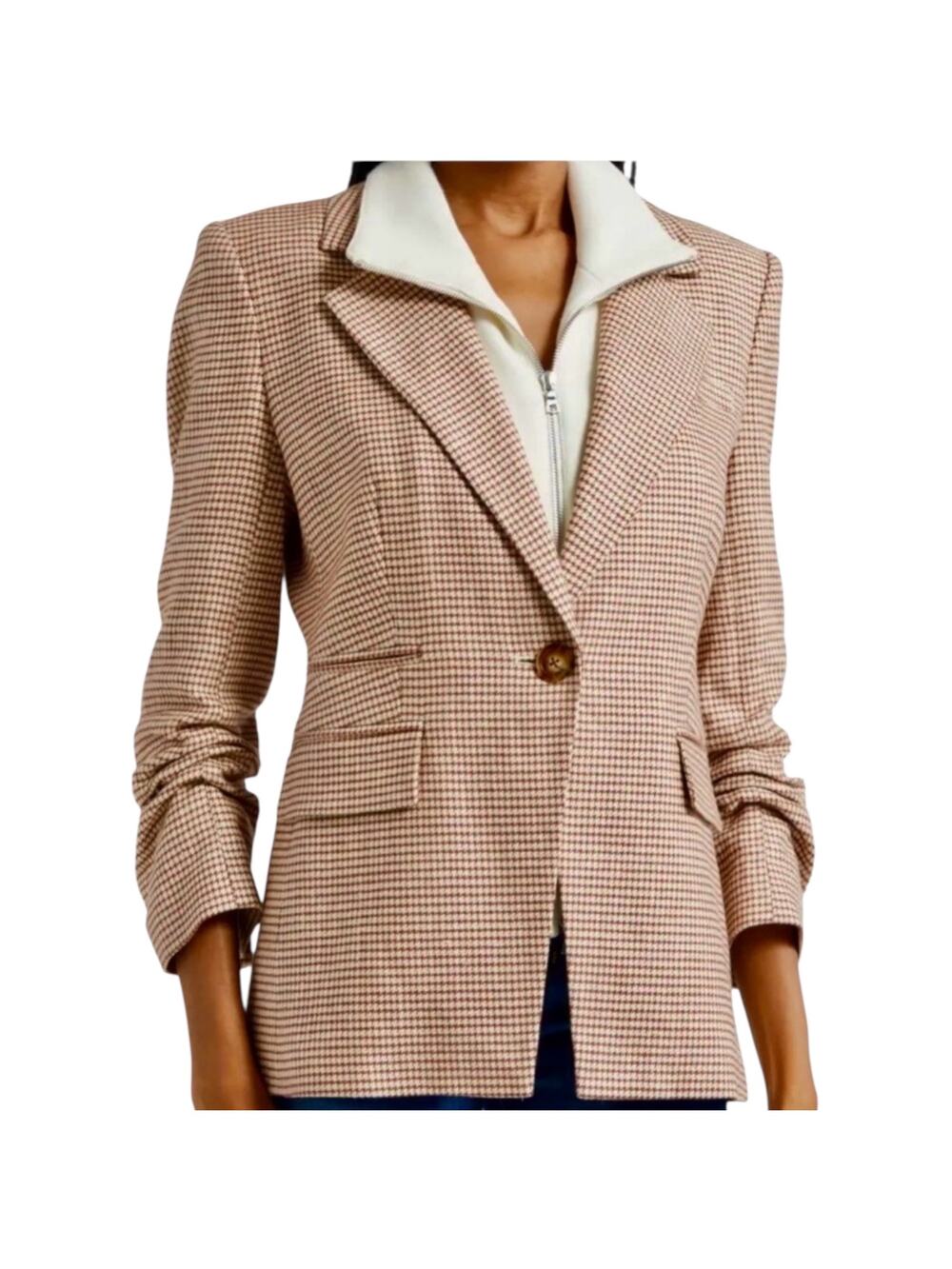 Veronica Beard Battista Whisky Multi Houndstooth Blazer NWT 10